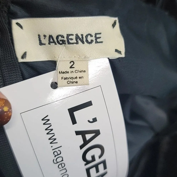 L'agence Velvet Spaghetti Strap Mini Black Dress - Picture 9 of 9